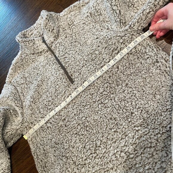 Weatherproof Men's M 1/4 Zip Sweater Faux Fur Sherpa Brown Tan Polyester Teddy - Picture 7 of 11